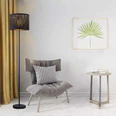 Black Lampshades Drum Crystal Accent Light 5