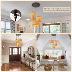 Boho Pendant Light Handcrafted Woven Fixture 2