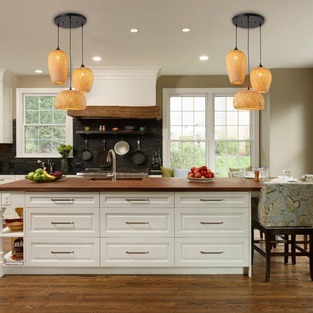 Boho Pendant Light Handcrafted Woven Fixture 4
