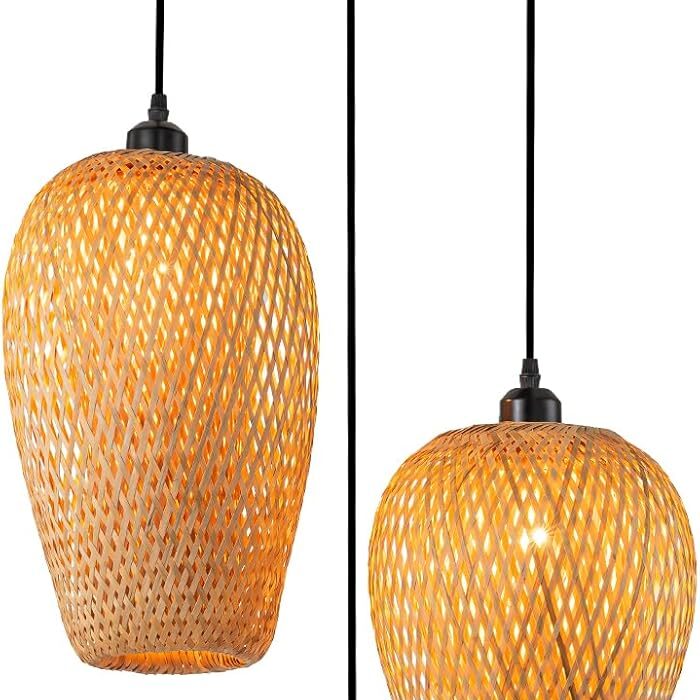 Boho Pendant Light Handcrafted Woven Fixture