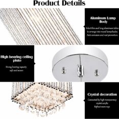 Charming Small Cuboid Chrome Pendant Light 3