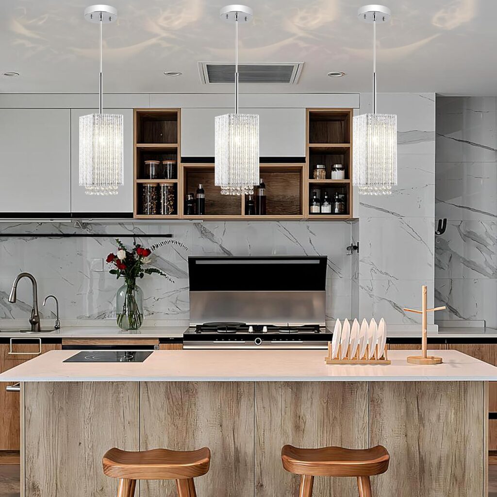 Charming Small Cuboid Chrome Pendant Light 4