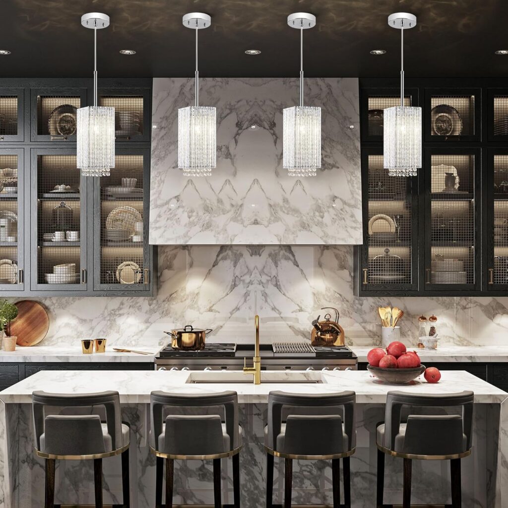 Charming Small Cuboid Chrome Pendant Light 5