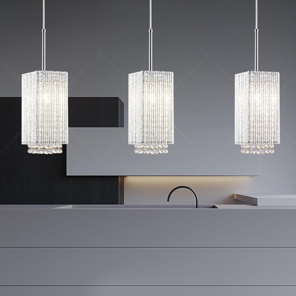 Charming Small Cuboid Chrome Pendant Light 6