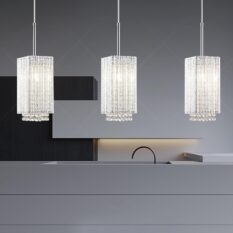 Charming Small Cuboid Chrome Pendant Light 6