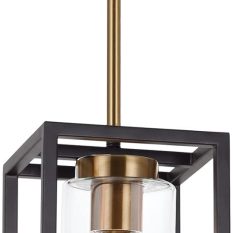 Clear Glass Shade Mini Lantern Pendant 1black and brass