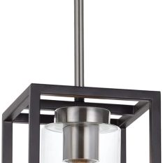 Clear Glass Shade Mini Lantern Pendant 1black and brushed nickel