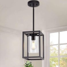 Clear Glass Shade Mini Lantern Pendant 1black decor