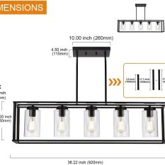 Clear Glass Shade Mini Lantern Pendant 5black dimensions