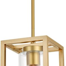 Clear Glass Shade Mini Lantern Pendant Light gold