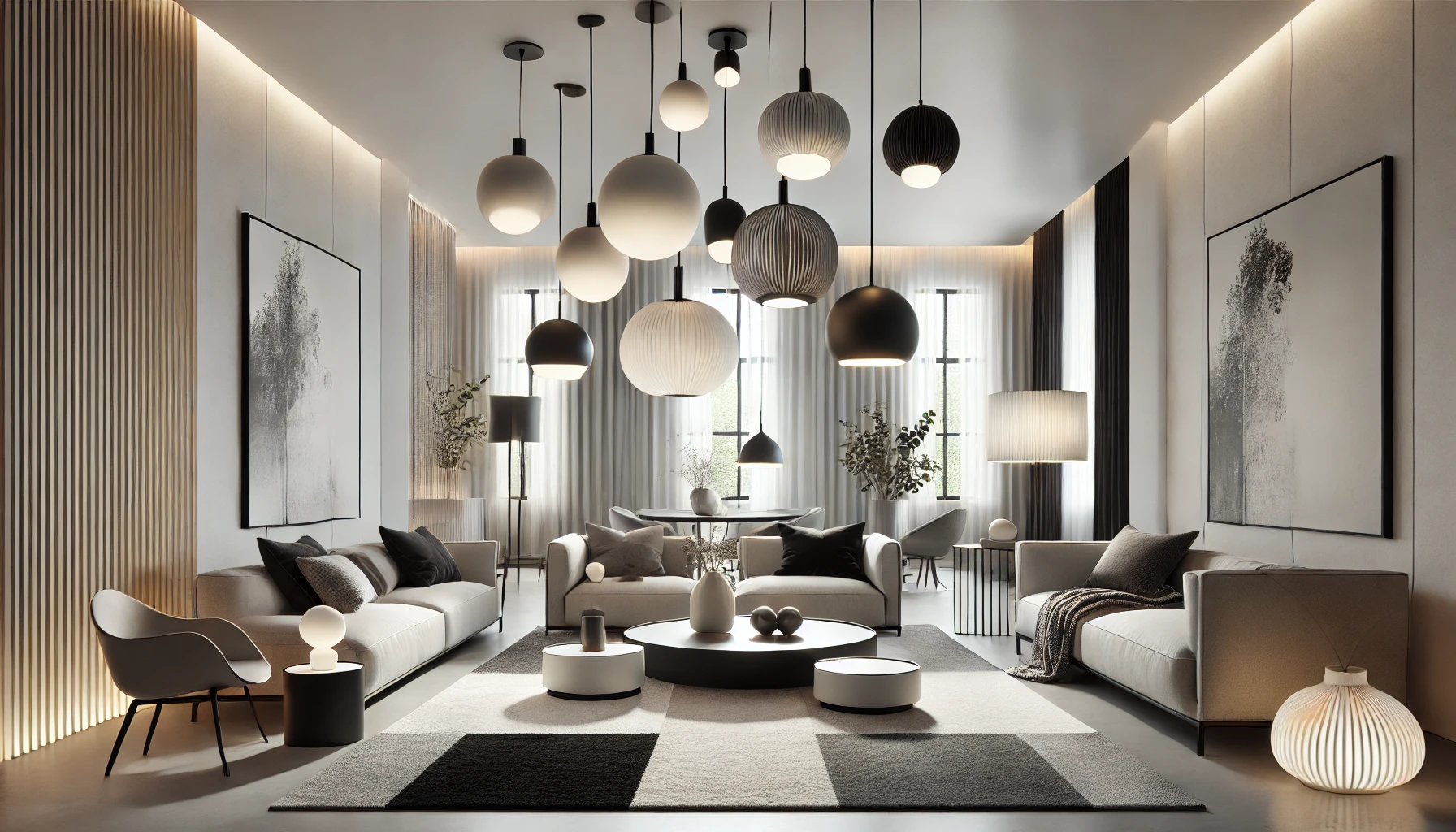 Monochrome Pendant Light Ideas Elevate Contemporary Room Design