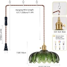 Green Glass Pendant Stylish Lighting Fixture 3