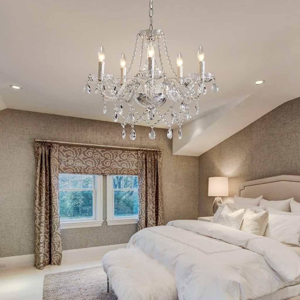 Illuminate Your Room With A Crystal Chandelier bedroom