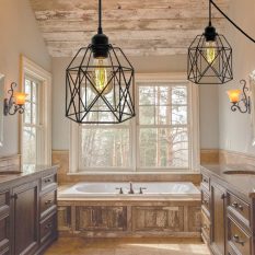 Industrial Vintage Hanging Light Fixture Design bathroom