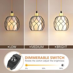 Linen Shade Light Industrial Pendant Fixture 1