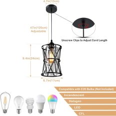 Mini Industrial Ceiling Lamp b1pack dimension