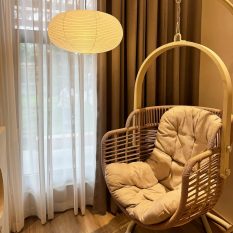 Oblate Lampshade Modern Paper Ceiling Light 5