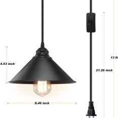 Plug-In Pendant Light Industrial Hanging Lamp 6