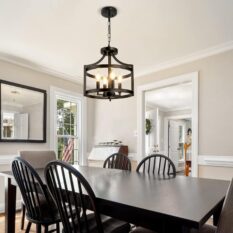 Rustic Pendant Light Adds Warmth and Charm dining area