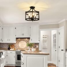 Rustic Pendant Light Adds Warmth and Charm kitchen area