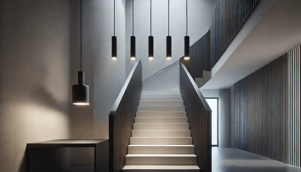 Staircase With Linear Pendant Ideas - 03