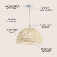 Woven Rattan Fixture Elegant Lighting Solution 3